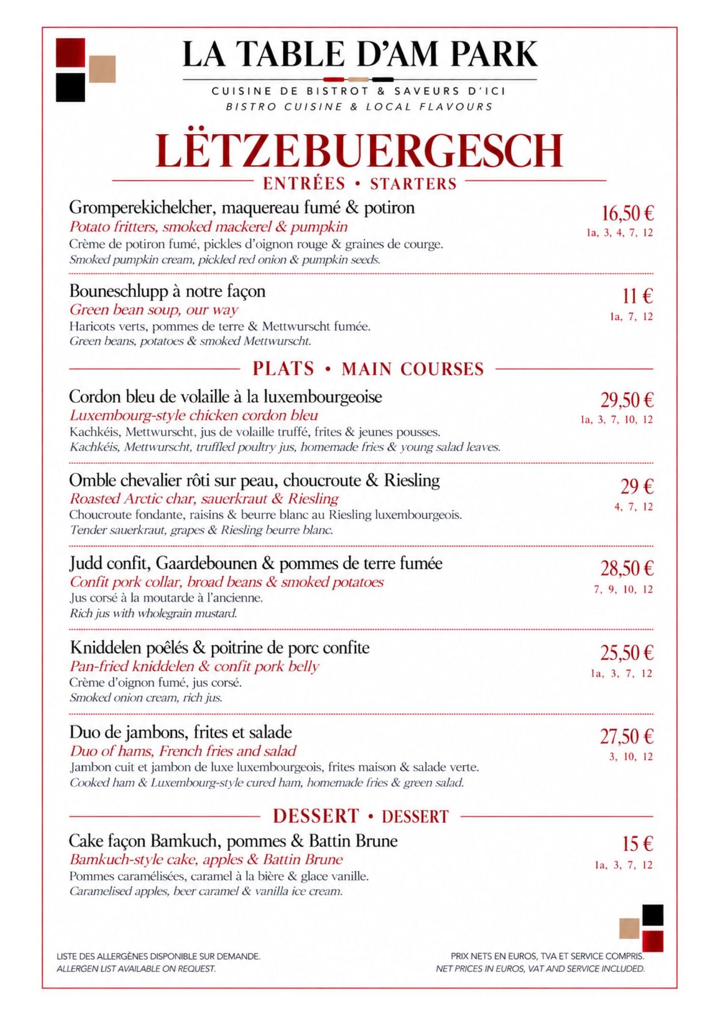 Menu Page 3